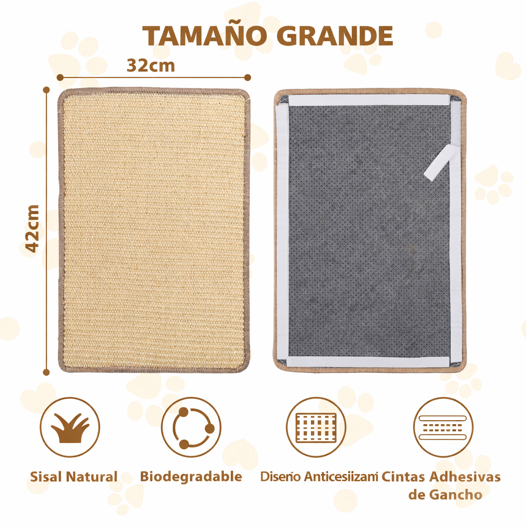 🐾 Nobleza – Alfombra Rascadora para Gatos de Sisal Natural (Pack de 2)