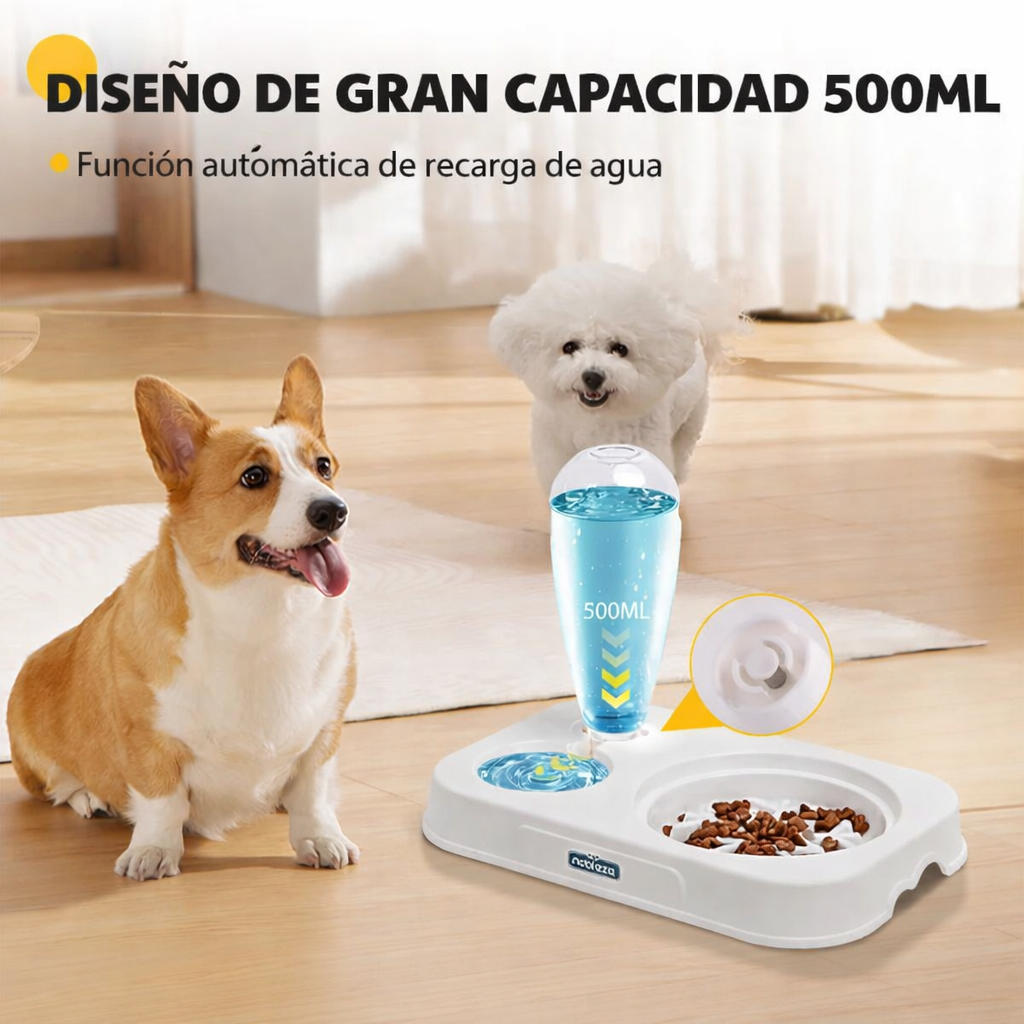 🐱🍽️ Comedero Elevado con Dispensador de Agua Nobleza 2 en 1