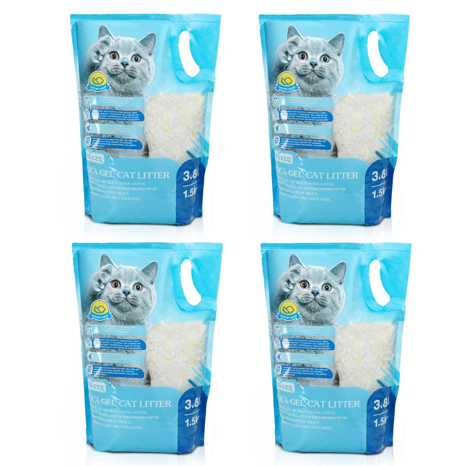 Arena para Gatos Nobleza Diamond Gel, 3.8L/1.5KG, Sílice Biodegradable, Agradable Aroma, Cristal Absorbente