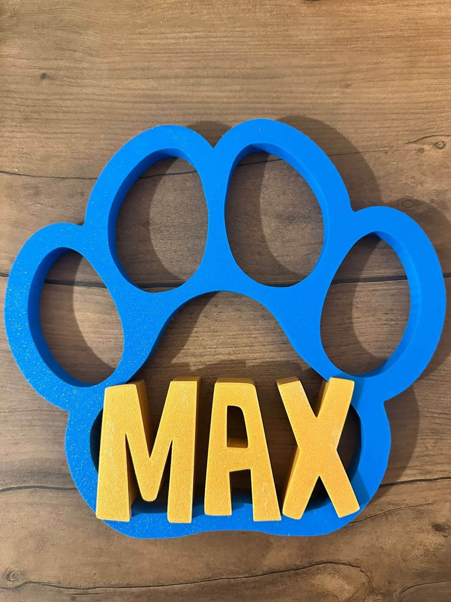 Huella de Perro Personalizada con Nombre en 3D